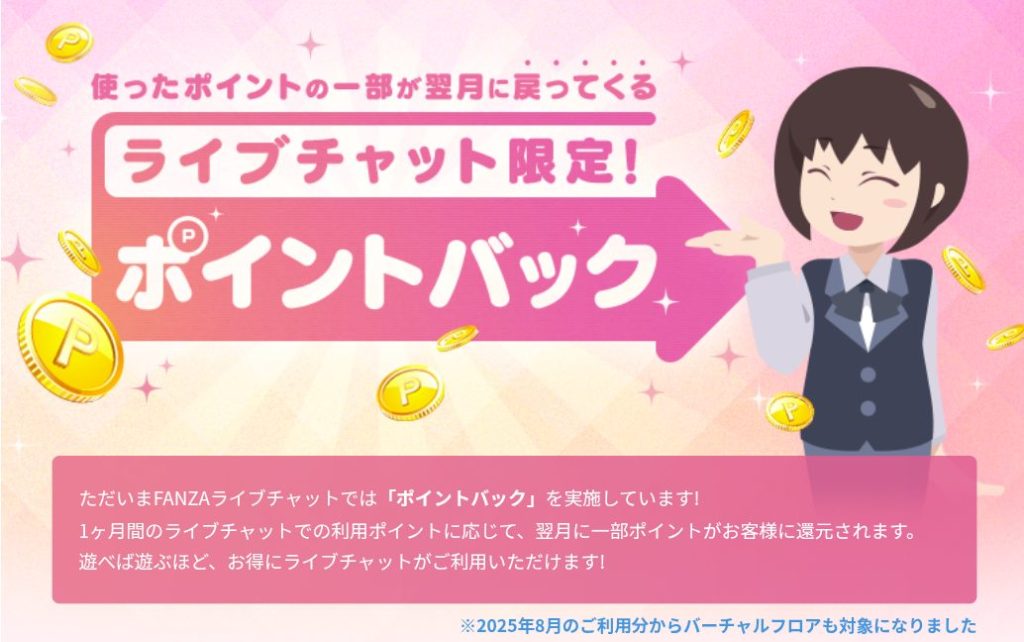FANZAライブチャット『ポイントバック』